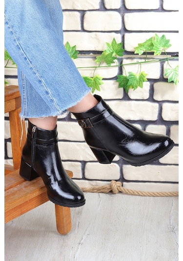 Pierre Cardin 114 5 Cm Topuklu Fermuarlı Kadın Bot 867800000760 01 Siyah Siyah