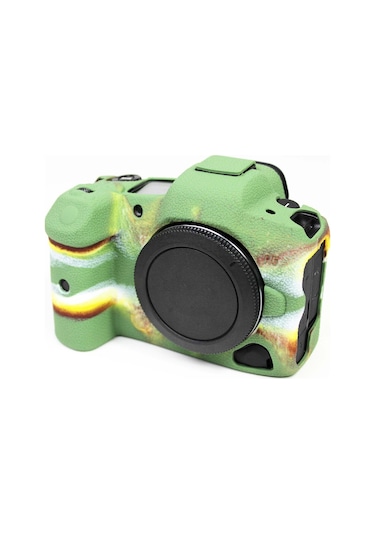 Butu Canon Eos R5 İçin Yumuşak Silikon Kılıf Kamera Koruyucu Cilt Çantası Gövde Kapağı - Kamuflaj