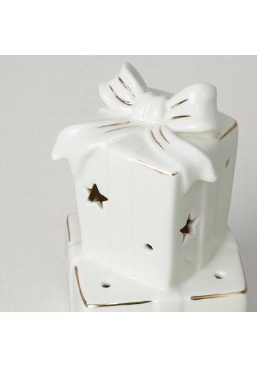Linens Gift Box 7x7x13 Cm Ledli Dekor Ekru