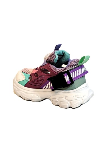 M.p One 3409 Pembe Makaralı Yazlık Kız Çocuk Spor Ayakkabı Pembe