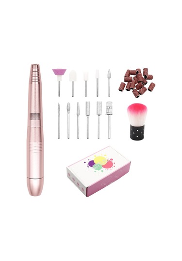 Sones Usb Fişli Alüminyum Tırnak Matkabı Elektrikli Manikür Freze Seti Altın