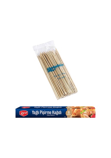 Roll-Up Pişirme Kağıdı 8 M + Bambu Çöp Şiş Seti 100'lü