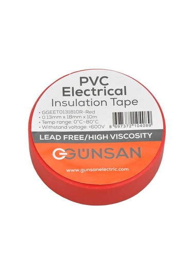 Valta 0.13mmx18mmx10m Elekrik İzolasyon Bandı Kırmızı