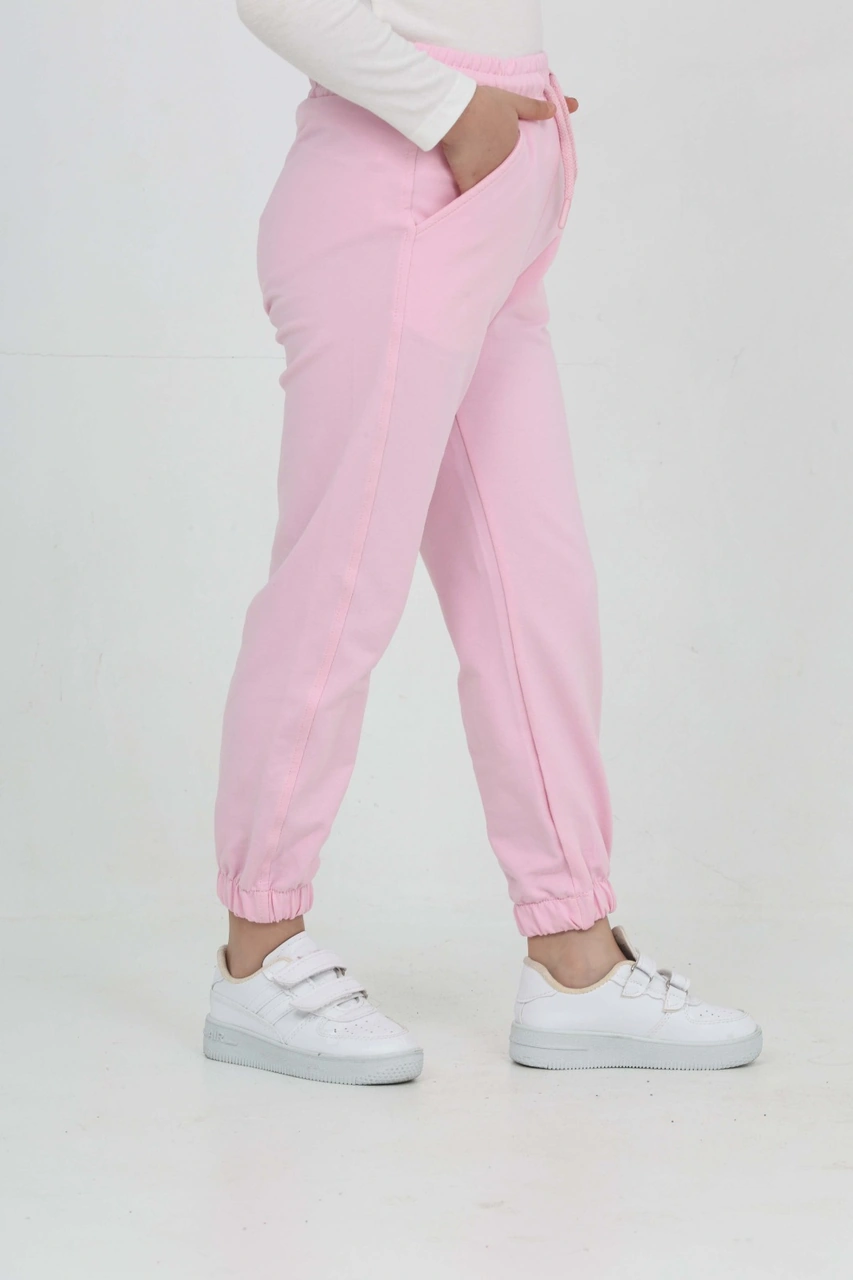 Toontoy Kız Çocuk Tonaton Nakışlı Eşofman Alt Açık Pembe