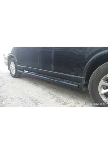 L200 2007-2015 Uyumlu Krom Ø70 Yan Basamak Tubular C Modeli Siyah