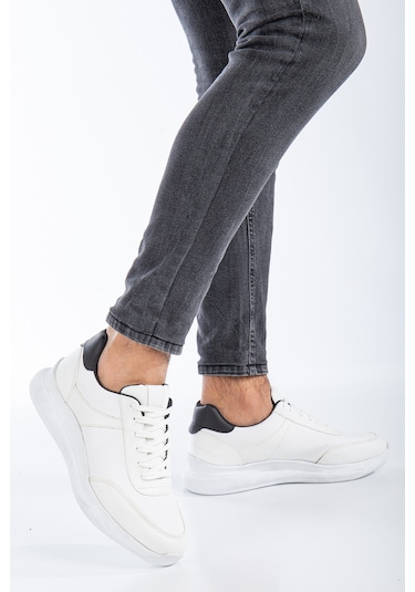 Fokus Günlük Ortopedik Erkek Sneaker Spor Ayakkabı Beyaz