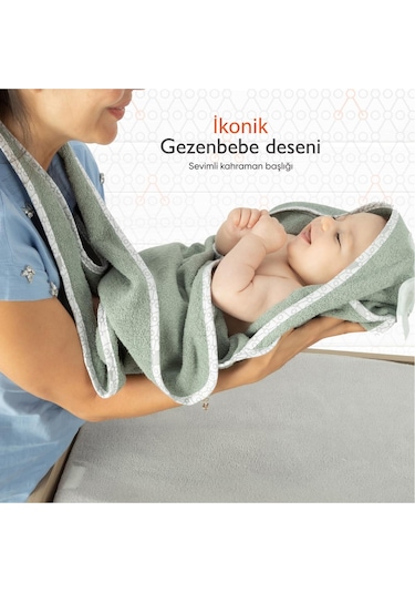 Gezenbebe Hero Kahraman Başlıklı Kundak Bebek Havlusu