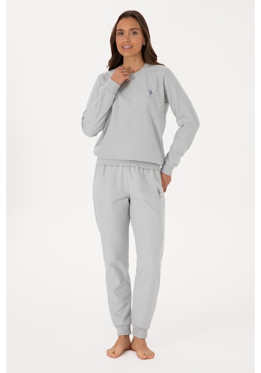U.s. Polo Assn. Kadın Gri Melanj Pijama Takım 50318820-vr086 Gri Melanj