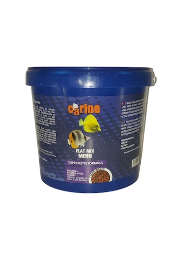 Carino Flat Mix Menu Granulat Renklendirici Balık Yemi 3 kg Kova