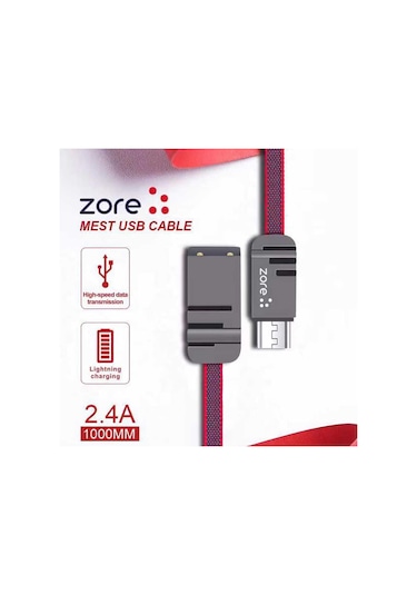 Noktaks - Micro Usb Mest Micro Usb Kablo 1m - Kırmızı T9648 Kırmızı