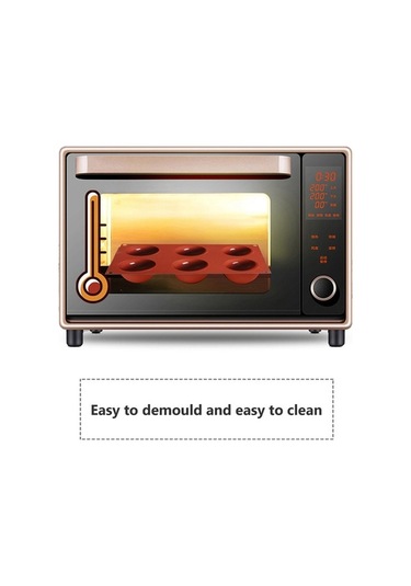 Fastbuy 6'lı Yuvarlak Yarımküre Kek Kalıbı - Kahverengi Şekil Veren Çikolata Pasta Yapım Kahverengi