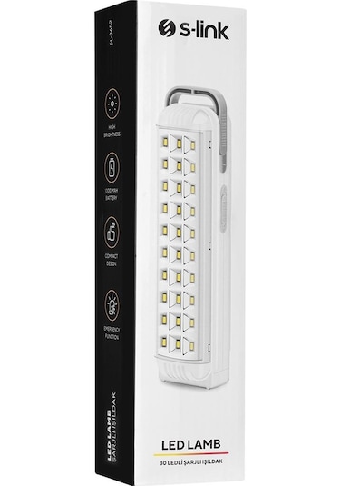 S-link Sl-3652 Beyaz 40 Smd Ledli 4v 1000mah Şarjlı Acil Durum Işıldağı - 37798