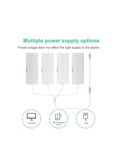 Geeroyoo Bitki Büyüme Led Lambası - Usb Bağlantılı, 5v Tam Spektrumlu, Asma Tipi 1/2/3/4 Başlık Seçenekli Diğer