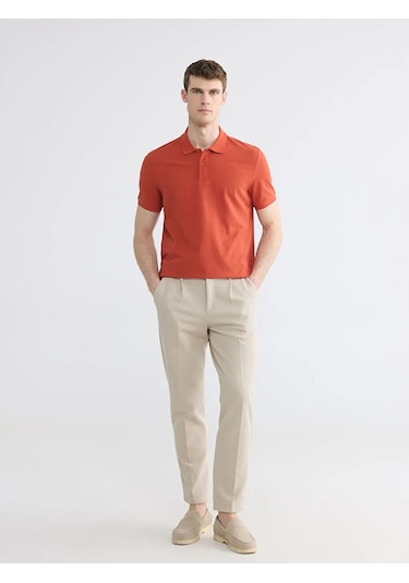 Lc Waikiki Turuncu Polo Yaka Pike Erkek Tişört