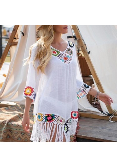 Siyah Bikini Cover Up Hollow Out Tığ İşi Patchwork Yaz Gevşek Oturan Güneş Koruma Mayo Tunik Plaj İçin Siyah Siyah Bikini Cover Up Hollow Out Tığ İşi Patchwork Yaz Gevşek Oturan Güneş Koruma Mayo Tunik Plaj İçin Siyah