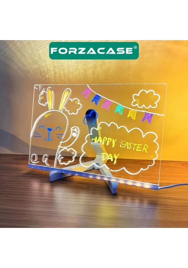 Neon Led Işıklı 20x30 Cm Yazı Çizim Tahtası + Stant + Kalem Fc994