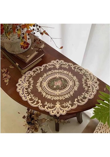 Yifomall Elegant Tül Kumaş Peçete Seti, 30x41cm, 2 Adet, Krem Rengi, Dekoratif Sofra Aksesuarı Bej