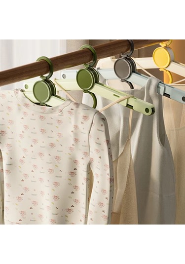 Xiaaokeji Klipsli Katlanır Elbise Askısı, Çok Fonksiyonlu Kurutma Rafı C Sarı