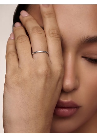 Miestilo 925 Ayar Gümüş, İnce Taşlı Takı Yüzüğü 162598067 Beyaz