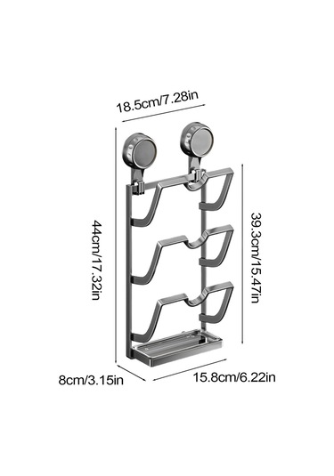 Suntek Paslanmaz Çelik Vantuzlu Tencere Kapağı Düzenleyici Gri