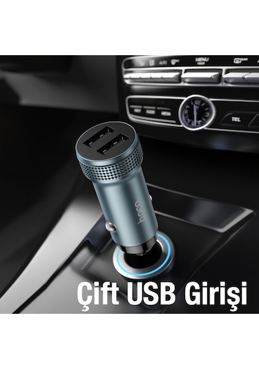 Hoco Z49 Çift Usb Giriş Araç Şarj Başlığı +usb To Type-c Kablolu