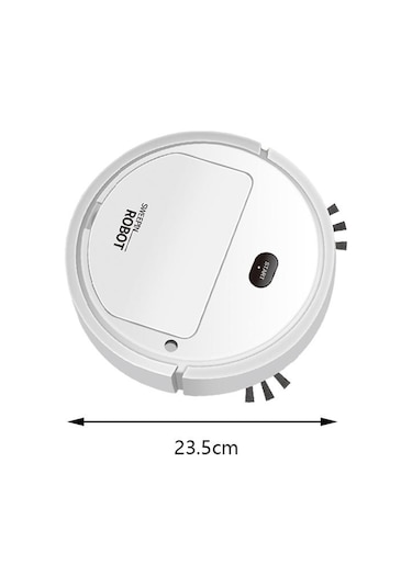 Suntek 4'ü 1 Arada Robot Süpürge Usb Şarjı Ev Evcil Beyaz