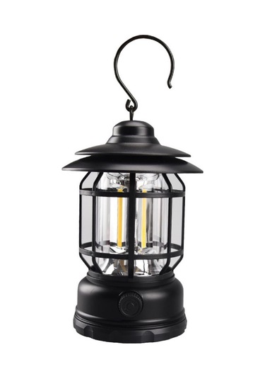 Shineyee Usb Şarjlı Dış Mekan Kamp Feneri, Ev İçin Ambiyans Aydınlatması, Döner Işık Regülatörü, Siyah, Dahili Li-poly Batarya Siyah