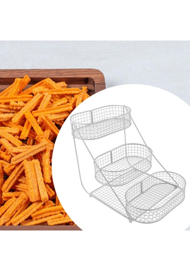 Homyl 3 Katlı Meyve Sepeti Tezgahı Büyük Kapasiteli Konteyner Beyaz