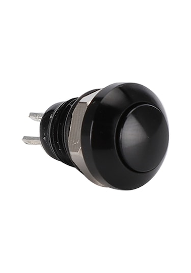 Kosona 8mm Mini Otomobil Butonu - 24v 1a Su Geçirmez Ip65 - Zink-alüminyum - Siyah - Anlık Tetikleyici