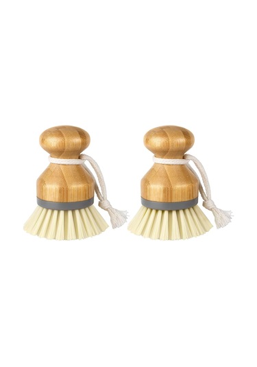 Bambu Palmiye Fırçası, Bulaşıkları Ve Düz Tavaları Temizlemek İçi