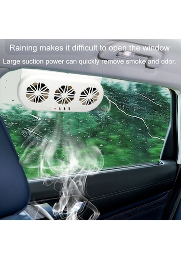 Usb Eklenti Araba Penceresi Egzoz Fanı Araba Hava Sirkülasyonu Soğutma Havalandırma Fanı, Boyut:güneş Beyazı