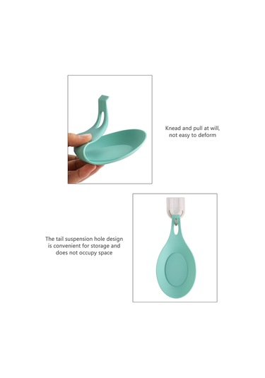 Dianziye Mor Silikon Kaşık Tutucu, Isıya Dayanıklı, Mutfak Tahta Koruyucu, Temizliği Kolay, Pratik Mutfak Aleti 20cm