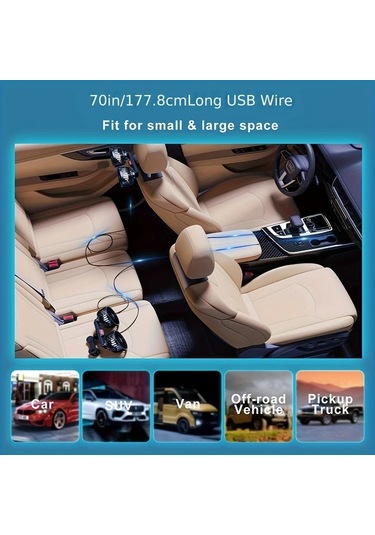 Willowhaven Siyah Fanlı Ultra Sessiz Araç Fanı Çift Fanlı 360 Derece Dönebilir Katlanır Taşınabilir