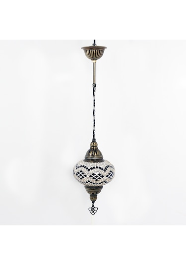 Dekoratif MOZAİK AVİZE TEKLİ OSMANLI LAMBASI DEKORATİF