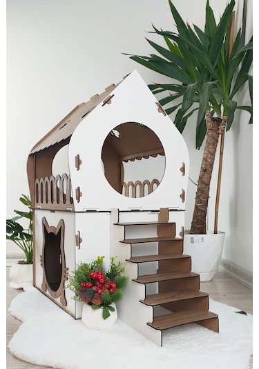 Kedi Evi 2 Katlı Merdivenli