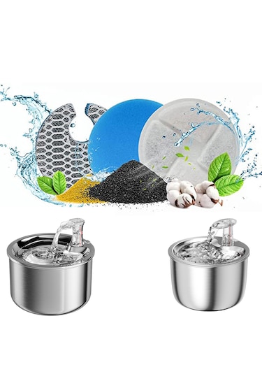 Ecronicword 8 Parçalı Kedi Su Çeşmesi Filtresi Evcil Hayvan