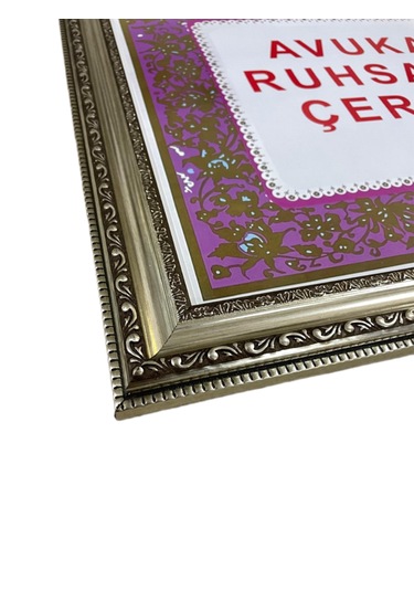 Avukatlık Ruhsatname Çerçevesi - 33x48 - Hakiki Camlı Gümüş Renk