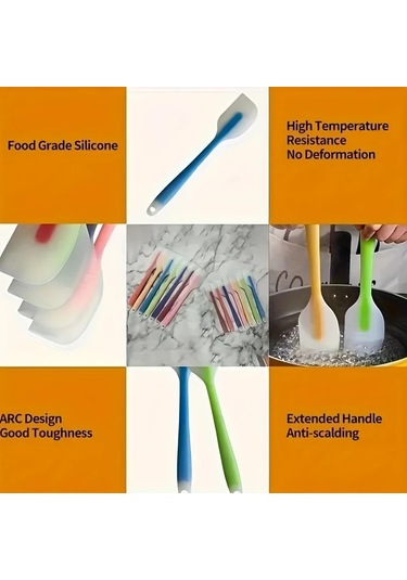 Honeybeeshop Isıya Dayanıklı Silikon Spatula - Pembe Ergonomik Fırın Ve Pişirme Aracı Pembe