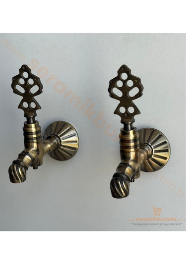 Lpd İkili Sarıklı Osmanlı Musluğu Antik 1/2 Antik