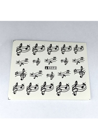 Müzik Nota Sol Anahtarı Tırnak Süsleme Dövmesi Vinil Sticker Çoklu Dövme Etiket 6x5.5cm