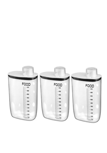 3 Lü Çok Amaçlı Erzak Kabı 2100 Ml Beyaz