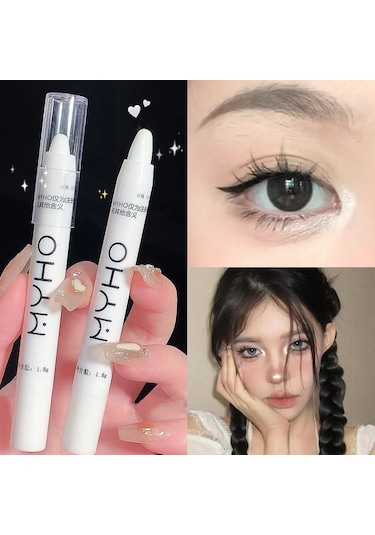 Dumanlı Mat Siyah Göz Farı Yalan İpekböceği Fosforlu Kalem Kore Gözler Makyaj 01 Matte White 01