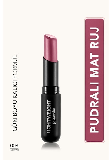 Flormar Lightweight Lip Powder Kurutmayan Mat Stick Ruj 008 Lucky Me