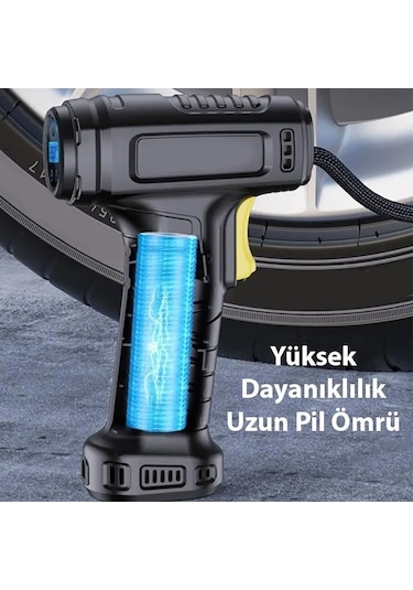Supermarket1 120w Kablosuz Mini Hava Pompası, Basınç Ve Akü Durumunu Göster