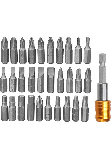 Ccgloball 31 Adet Tornavida Manyetik Matkap Ucu Seti Vida Güvenlik Torx Hex Shank Crv Çelik