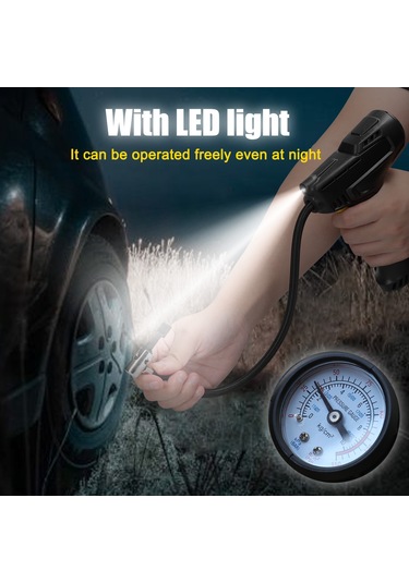 Teltree 12v 120w Arabalar İçin El Tipi Hızlı Lastik Şişirici, Led Işıklı, Portatif Abs Mini Kompresör