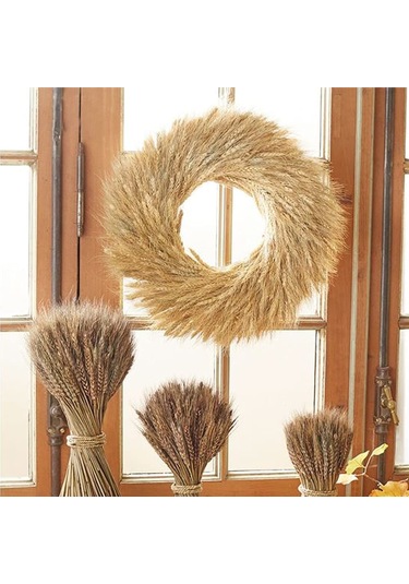 Hangfox Doğal Buğday Tohumu Çiçek Demeti, Açılış Hediyesi, Bahçe Dekorasyonu, 100 Adet, 60 Cm Uzunluk