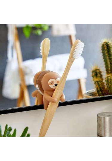 Kikkerland SLOTH Diş Fırçası Kabı Tembel Hayvan Kahverengi
