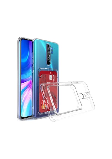 Xiaomi Redmi Note 8 Pro Kılıf Kartlıklı Şeffaf Zore Setra Clear S Renksiz
