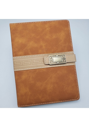 Deri Kapaklı Çizgili Not Defteri Taba